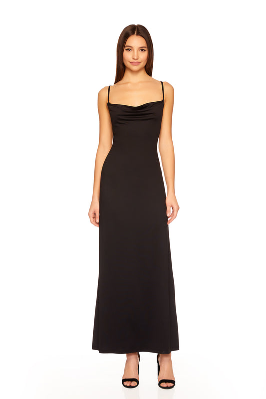 string cowl maxi slip dress